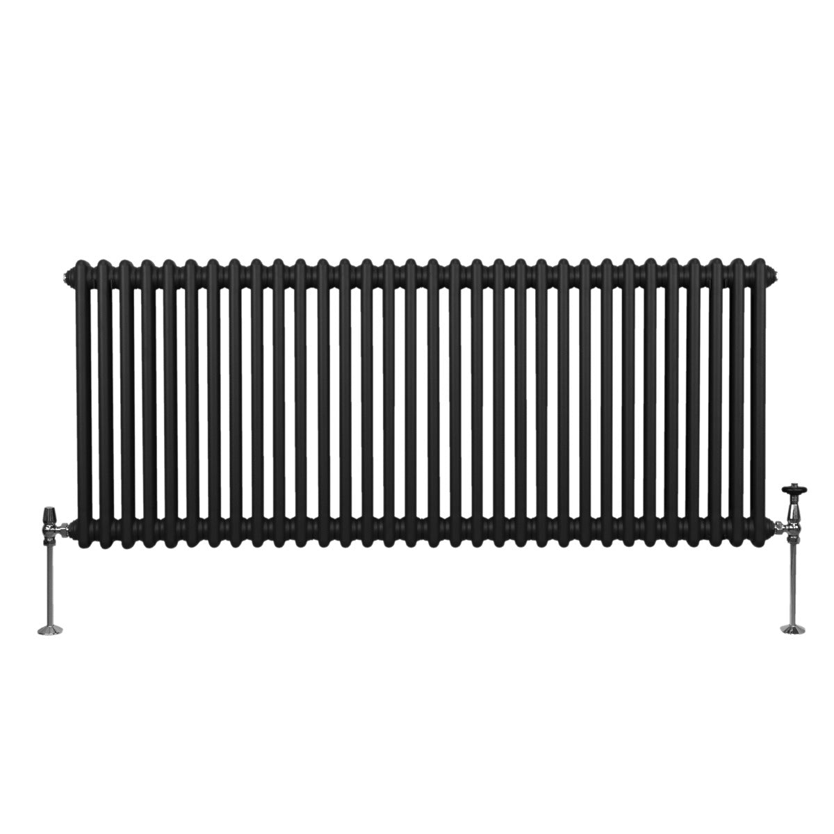 Premium Traditional TwoColumn Radiator 600x1462mm Black Carbon Steel Build For Homes With Efficient Heating And Style