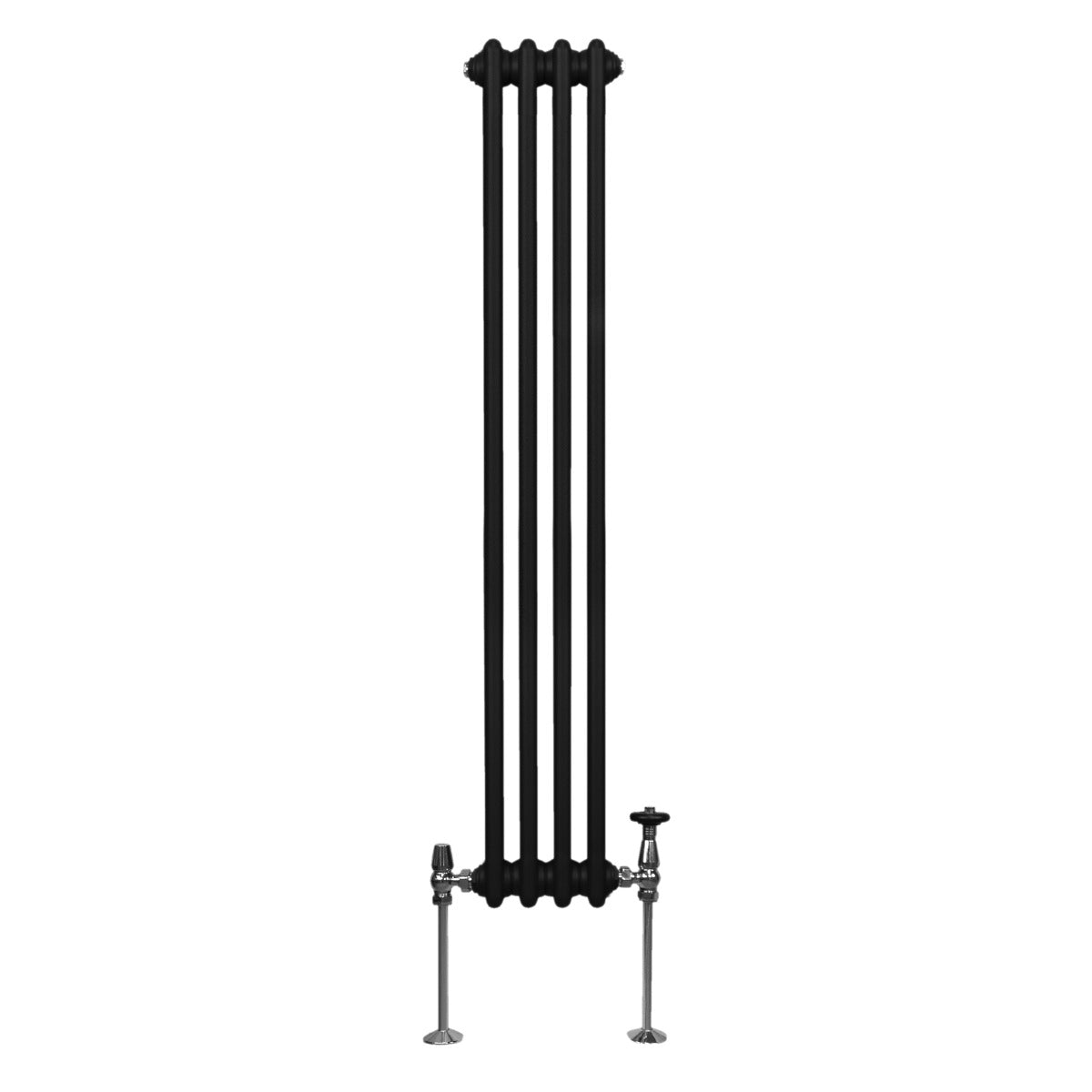Traditional Black Radiator 1500x202mm Two Column