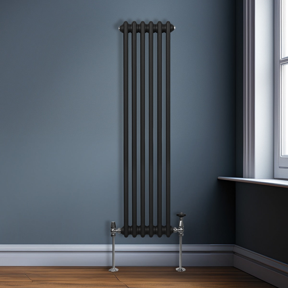 Premium Traditional Two Column Radiator 1500x292mm Black For Efficient Home Heating And Comfort