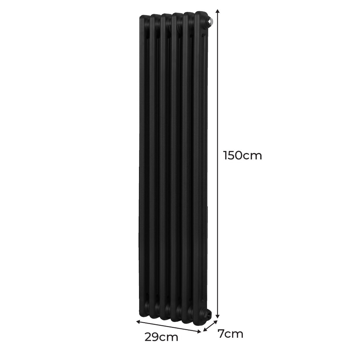 Premium Traditional Two Column Radiator 1500x292mm Black For Efficient Home Heating And Comfort