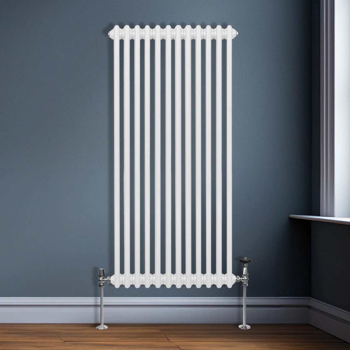 Premium Traditional 2-Column Radiator 1500x562mm White Finish With Carbon Steel Construction For Efficient Home Heating by Monster Shop