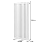 Premium Traditional 2-Column Radiator 1500x562mm White Finish With Carbon Steel Construction For Efficient Home Heating by Monster Shop