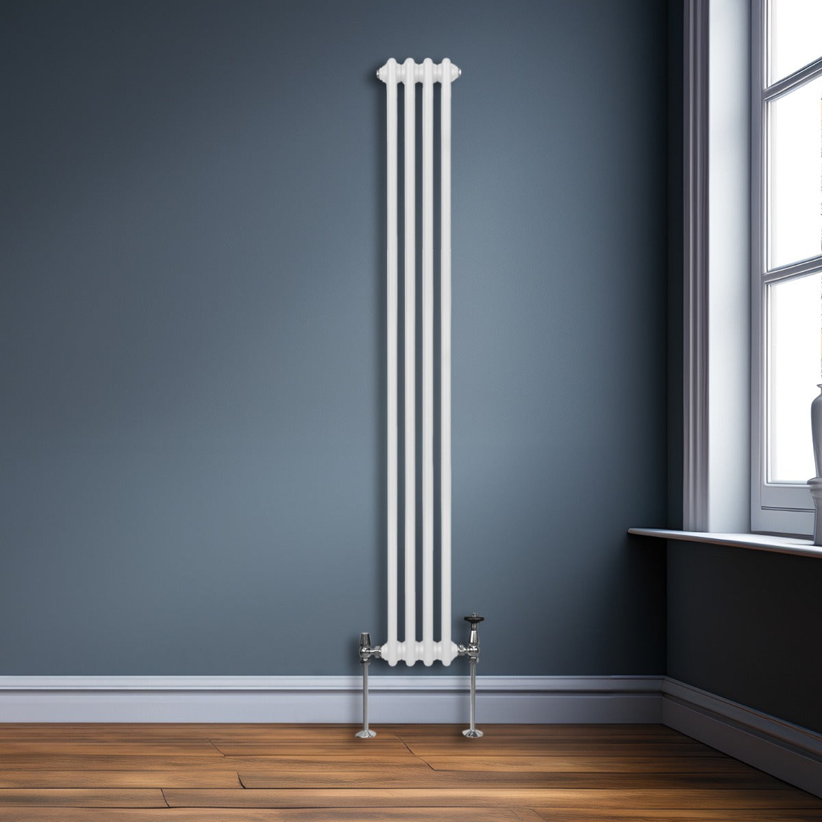 Traditional 2 Column Radiator 1800x202mm White Finish For Home Heating Efficiency