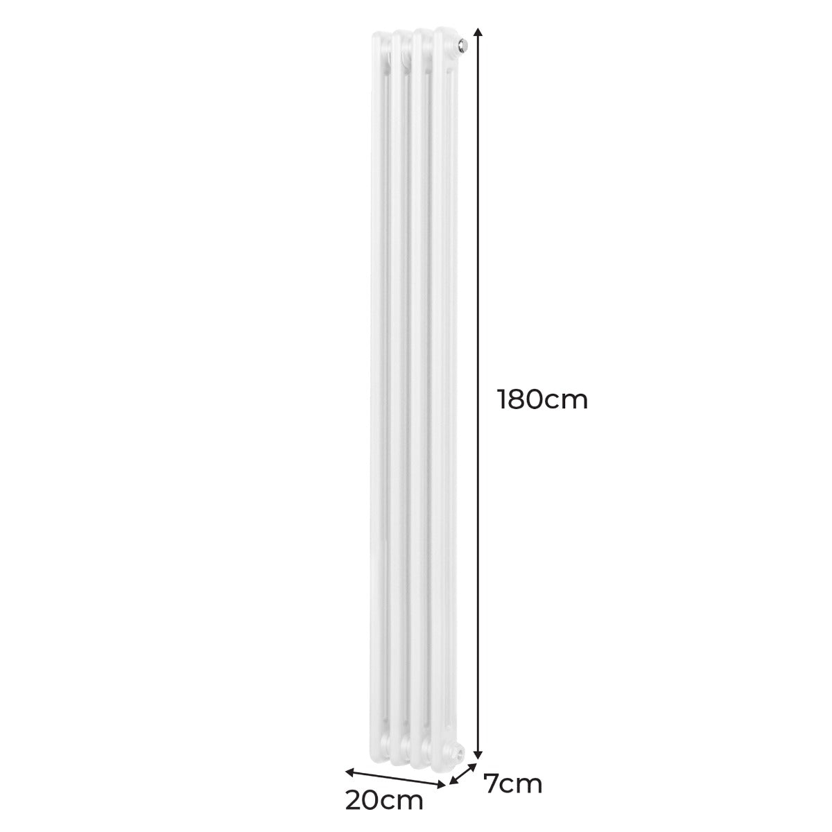 Traditional 2 Column Radiator 1800x202mm White Finish For Home Heating Efficiency
