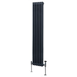 Monster Shop Traditional 2 Column Radiator 1800x292mm Anthracite Grey 1.5mm Carbon Steel For Home Heating - Radiator