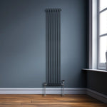 Monster Shop Traditional 2 Column Radiator 1800x292mm Anthracite Grey 1.5mm Carbon Steel For Home Heating - Radiator