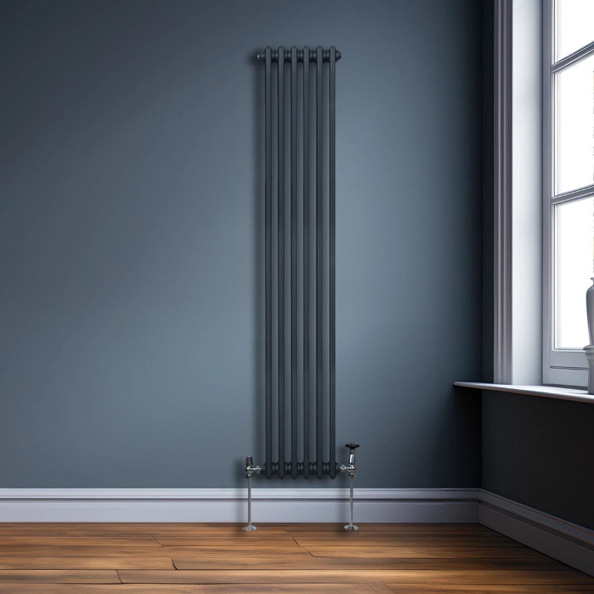 Monster Shop Traditional 2 Column Radiator 1800x292mm Anthracite Grey 1.5mm Carbon Steel For Home Heating - Radiator