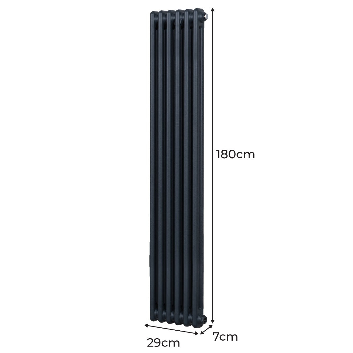 Traditional 2 Column Radiator 1800x292mm Anthracite Grey 1.5mm Carbon Steel For Home Heating