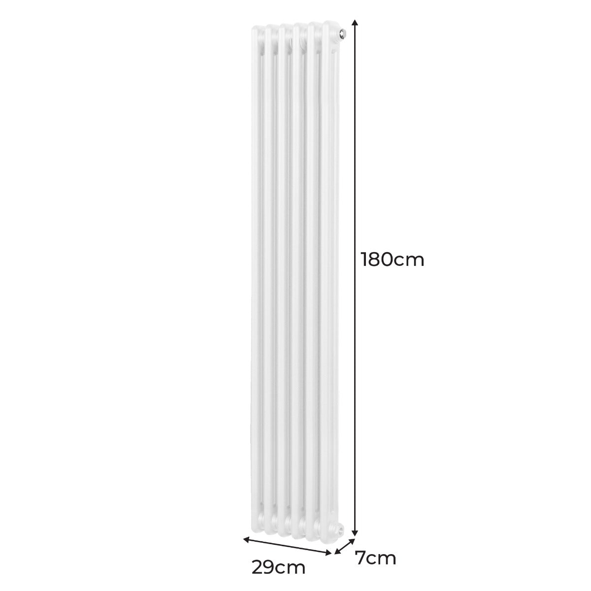 Premium Traditional 2 Column Radiator 1800 x 292mm White High Efficiency Home Heating Living Room