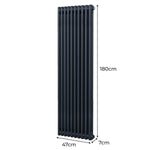 Monster Shop Traditional Radiator Two Column 1800x472mm Anthracite 1.5mm Carbon Steel For Home Heating - Radiator