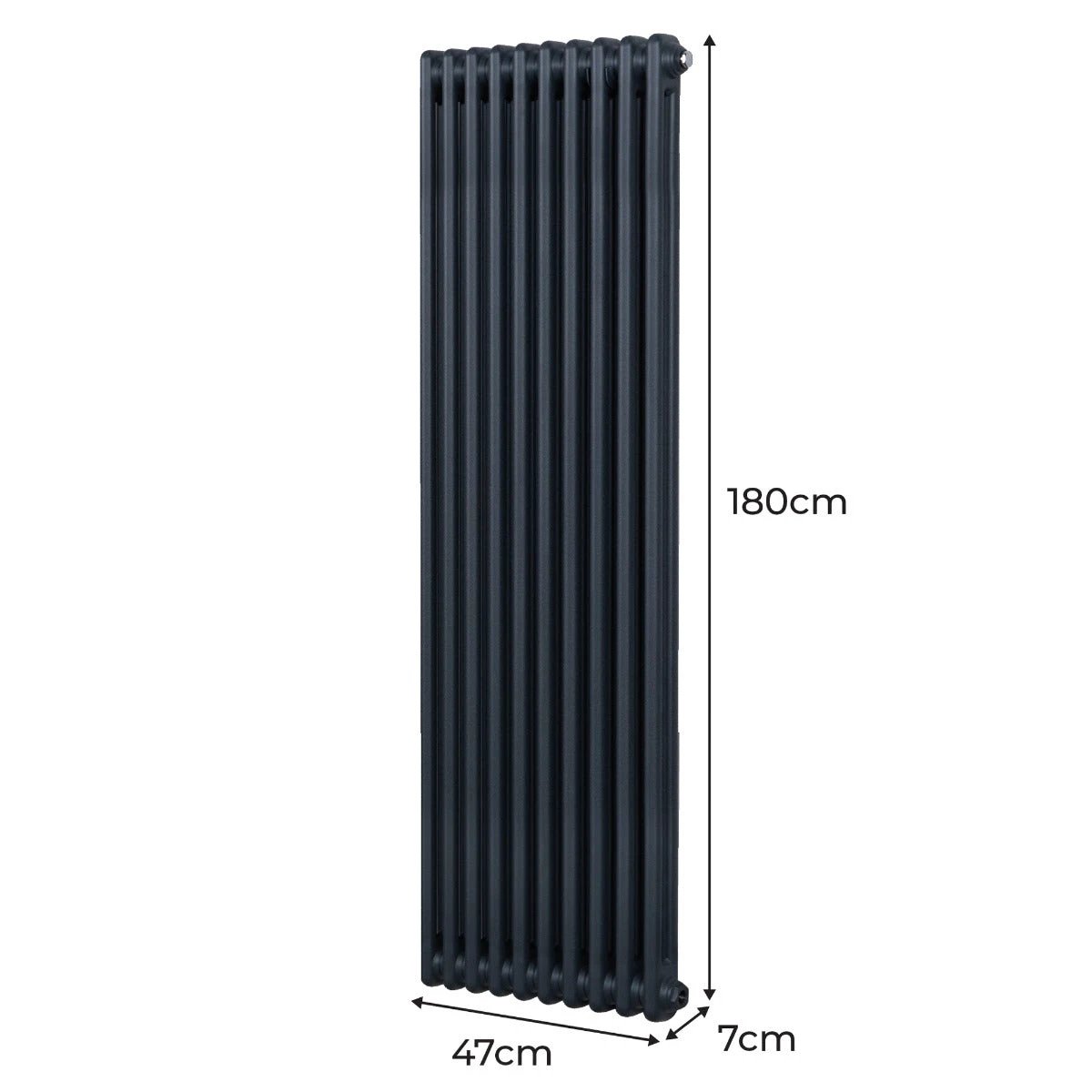 Monster Shop Traditional Radiator Two Column 1800x472mm Anthracite 1.5mm Carbon Steel For Home Heating - Radiator