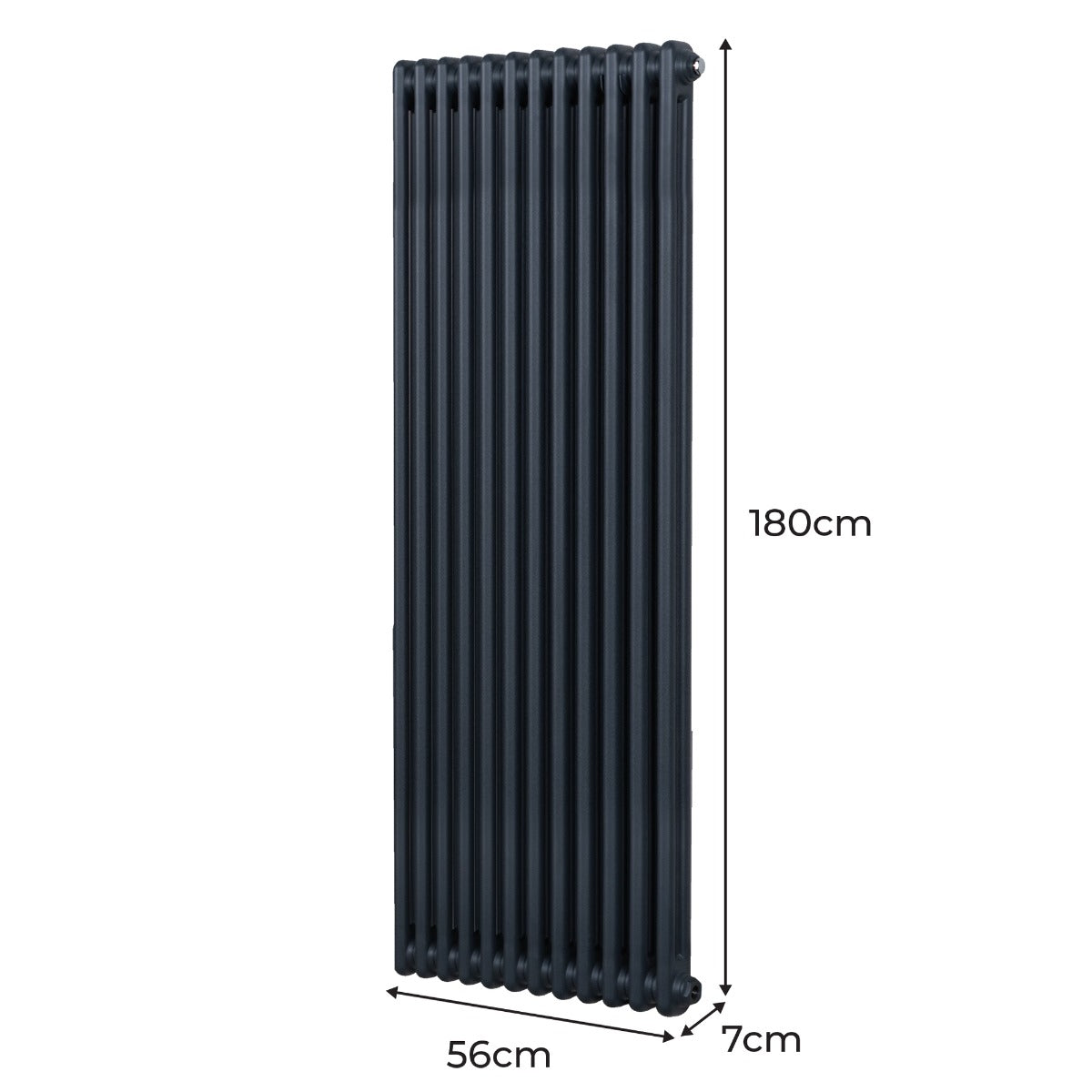 Traditional Radiator 1800x562mm Two Column Anthracite Finish For Living Rooms And Hallways
