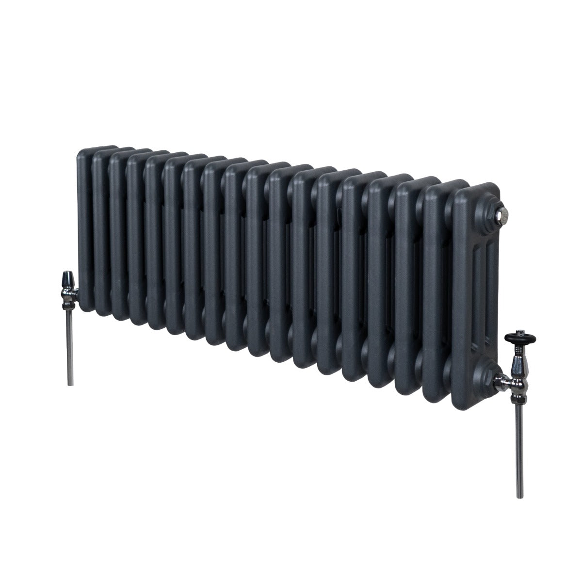 Premium Traditional Three Column Radiator 300x832mm Anthracite Grey For Home Heating
