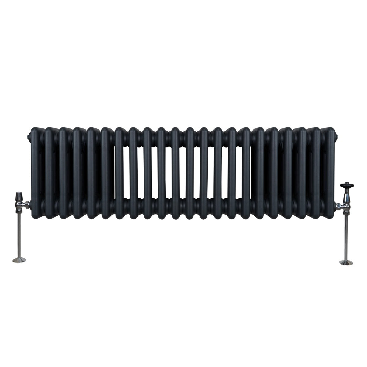 Premium Traditional 3 Column Radiator 300x1012mm Anthracite Grey Robust 1.5mm Carbon Steel for Efficient Home Heating