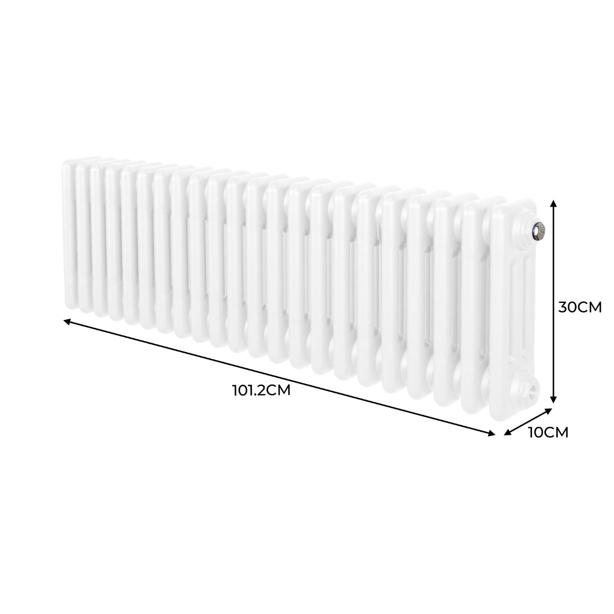 Premium Traditional Radiator 300 By 1012mm White Finish For Homes With Classic ThreeColumn Design And Efficient Heat