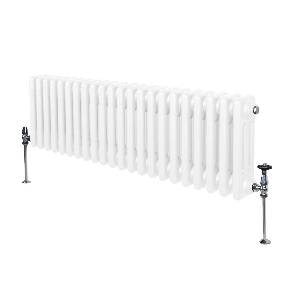 Traditional 3 Column Radiator 300x1192mm White Carbon Steel 1.5mm Premium Finish For Home Heating by Monster Shop