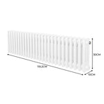 Monster Shop Traditional 3 Column Radiator 300x1192mm White Carbon Steel 1.5mm Premium Finish For Home Heating - Radiator