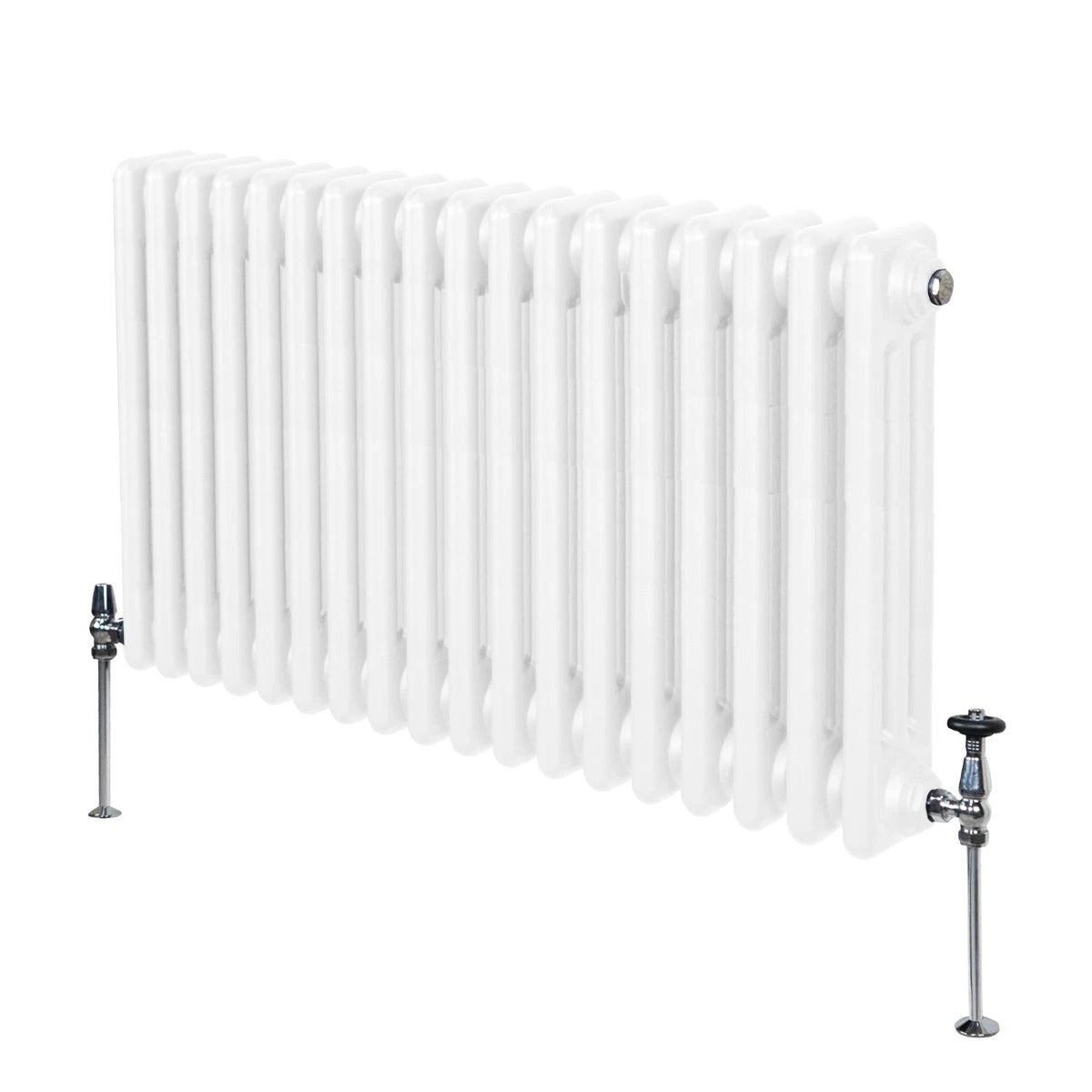 Traditional 3 Column Radiator 600 x 832mm White Carbon Steel Construction For Home Heating by Monster Shop