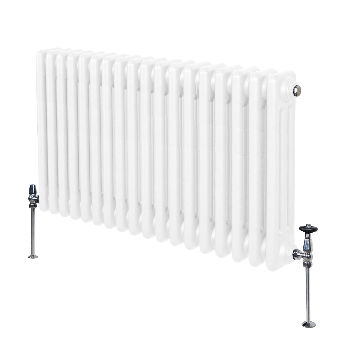 Traditional 3 Column Radiator 600 x 832mm White Carbon Steel Construction For Home Heating