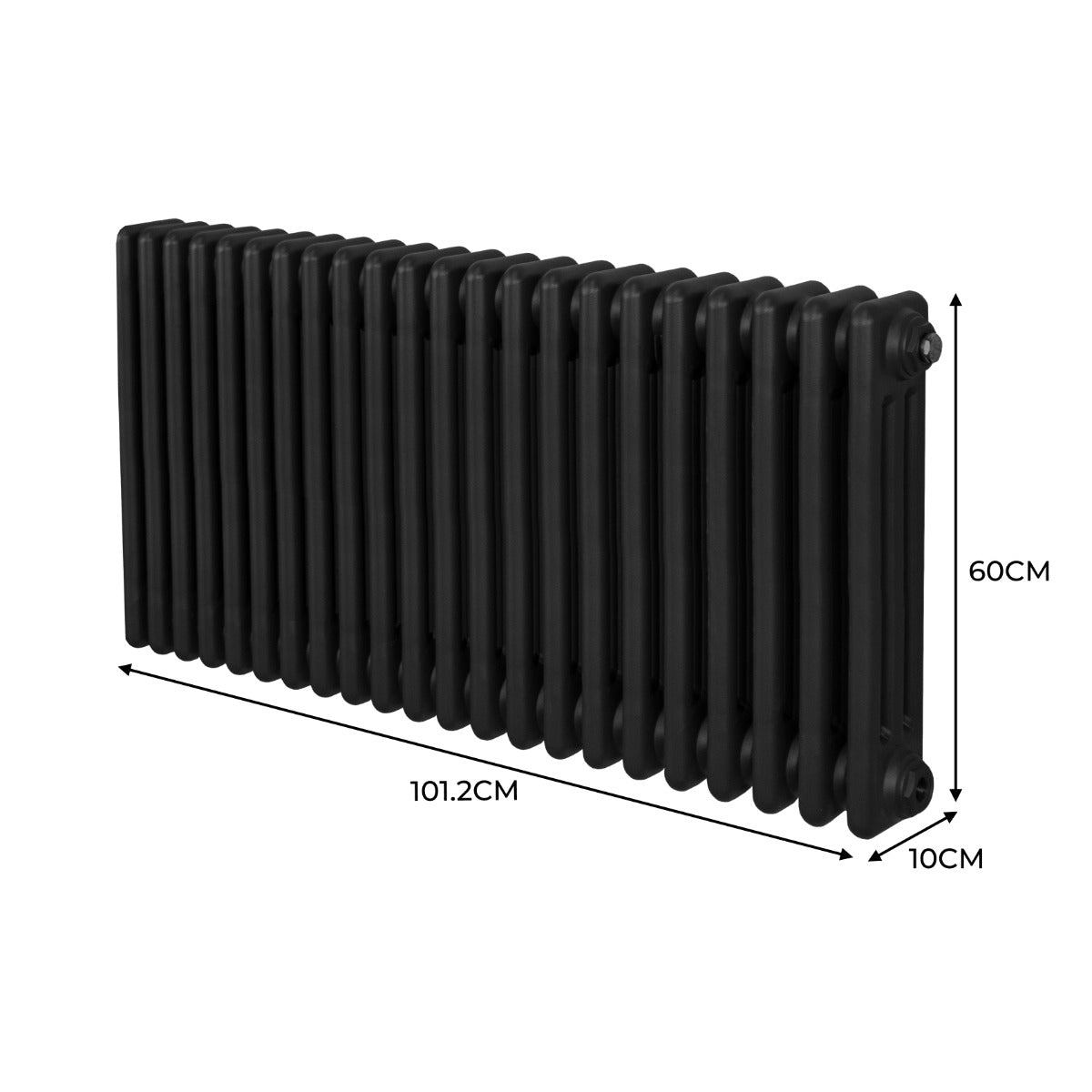Classic 3 Column Radiator 600x1012mm Black Home