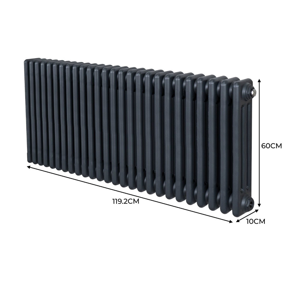 Premium Traditional 3 Column Radiator 600x1192mm Anthracite Grey High Efficiency Homes