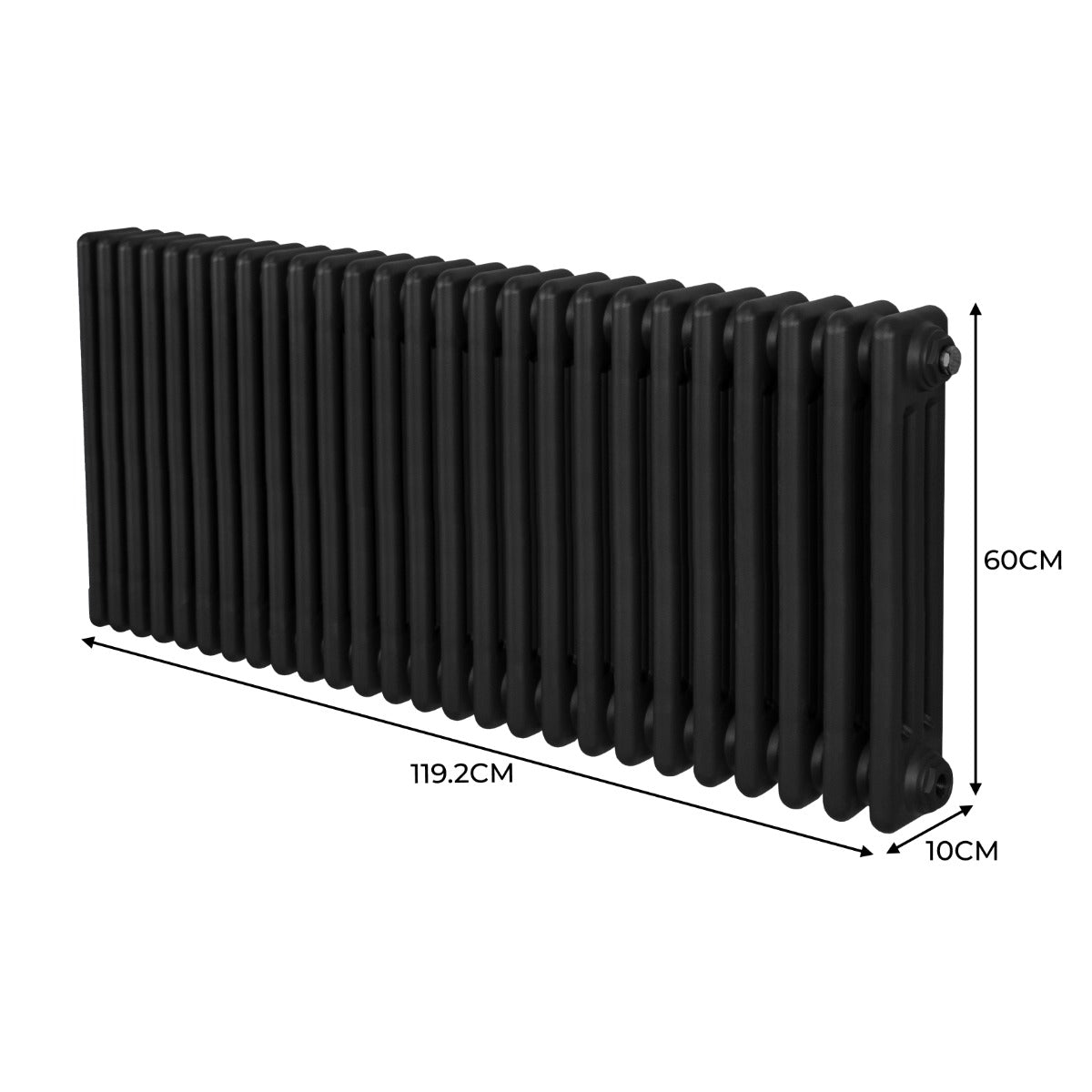 Premium 3 Column Radiator 600x1192mm Carbon Steel