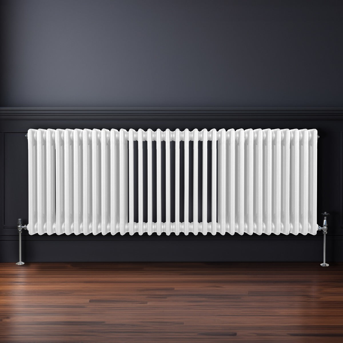 Traditional Three Column Radiator 600 X 1462mm White Finish Carbon Steel Construction For Home Heating