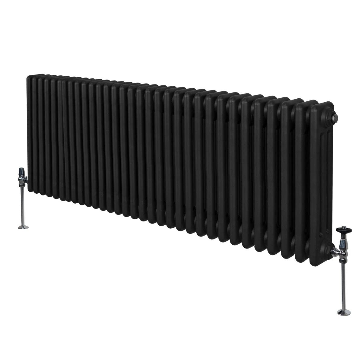 Monster Shop Premium Radiator 600x1462mm Black Traditional Three Column Carbon Steel High Efficiency Home Heating - Radiator