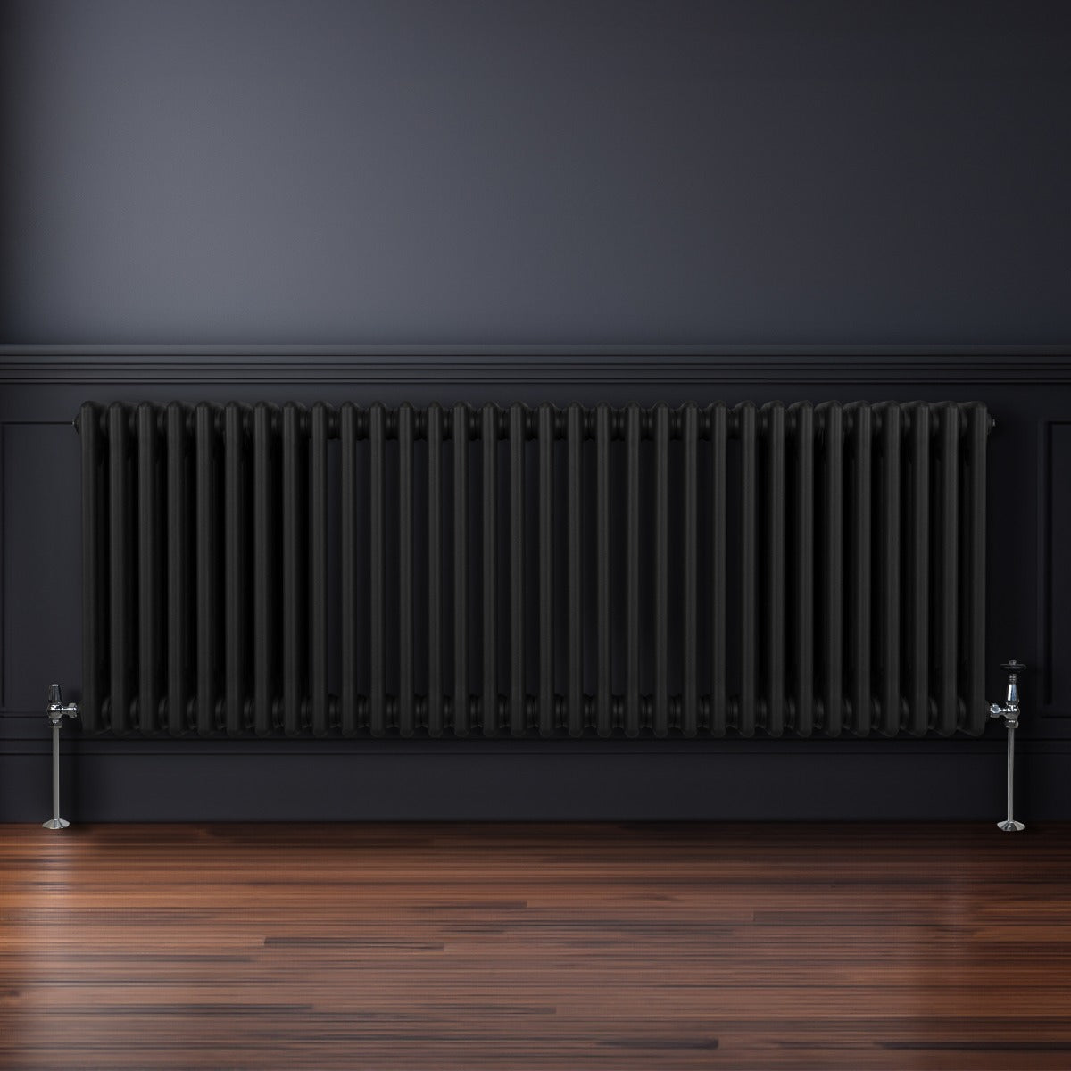 Premium Radiator 600x1462mm Black Traditional Three Column Carbon Steel High Efficiency Home Heating