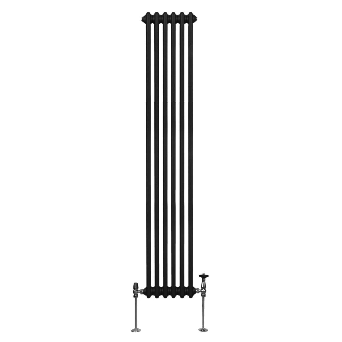 Monster Shop Traditional 3 Column Radiator 1800mm By 292mm Black Carbon Steel For Home Heating - Radiator