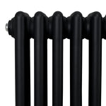 Monster Shop Traditional 3 Column Radiator 1800mm By 292mm Black Carbon Steel For Home Heating - Radiator