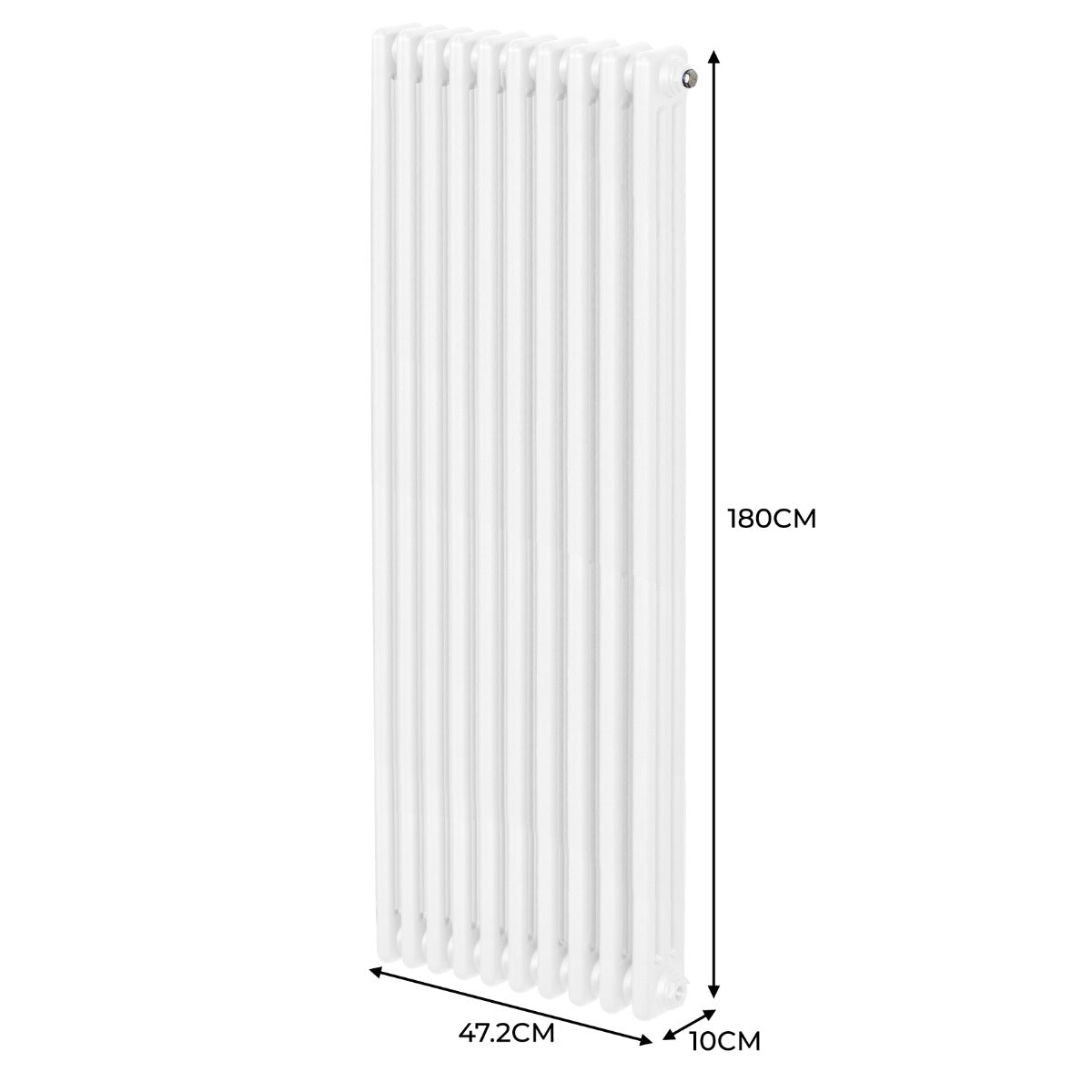 Premium Traditional 3 Column Radiator 1800x472mm White Carbon Steel High Efficiency Home Heating