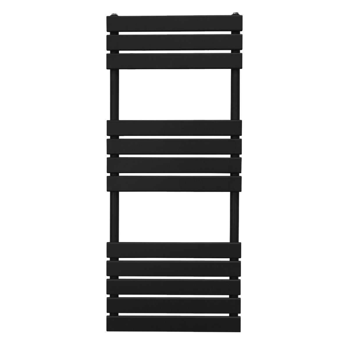 Premium Flat Panel Towel Radiator 1200mm x 450mm Matte Black Finish For Bathrooms