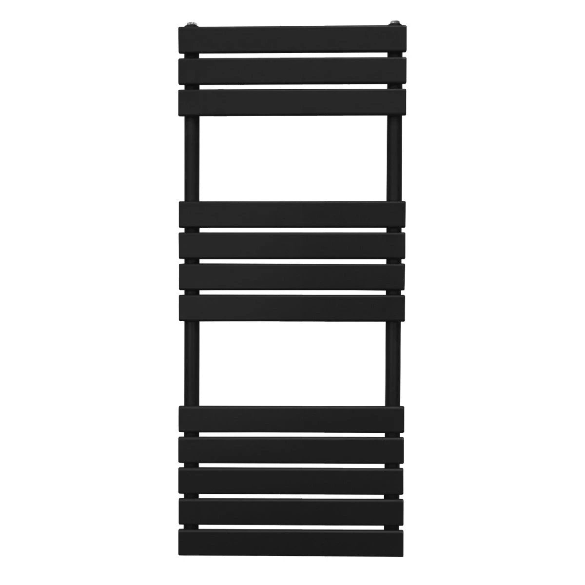 Monster Shop Premium Flat Panel Towel Radiator 1200mm x 450mm Matte Black Finish For Bathrooms - Radiator
