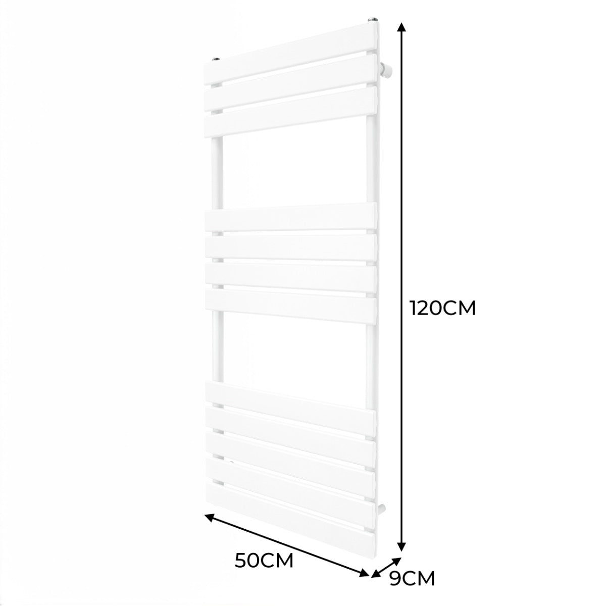 Premium Flat Panel Towel Radiator 1200x500 White