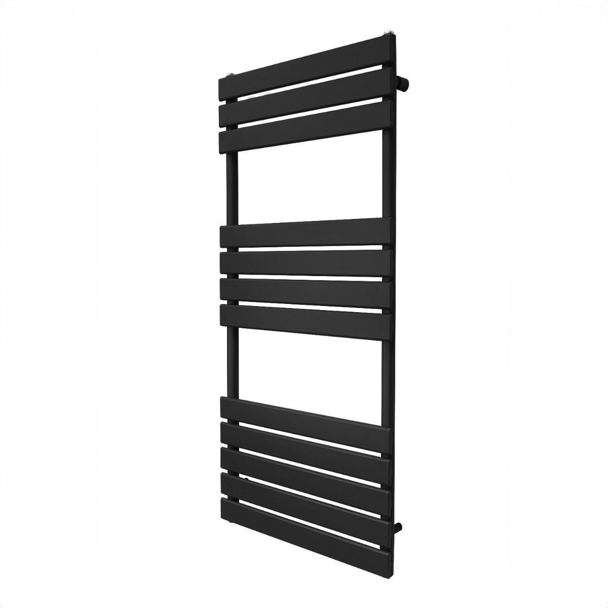Premium Flat Panel Towel Radiator 1200x500mm Matte Black For Modern Bathrooms And Homes