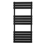 Premium Flat Panel Towel Radiator 1200x500mm Matte Black For Modern Bathrooms And Homes by Monster Shop