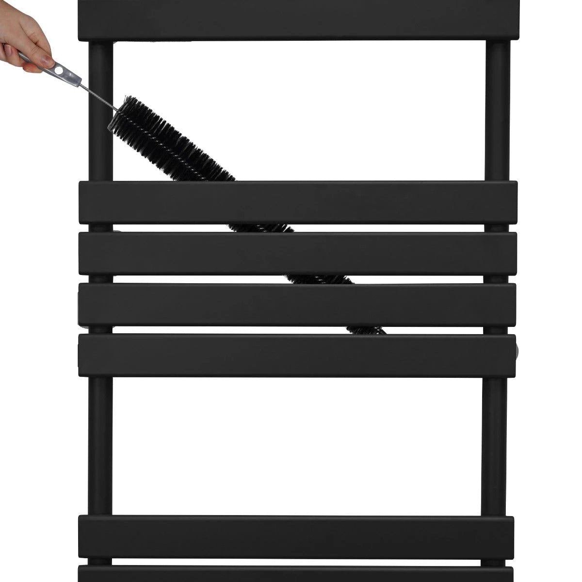 Premium Flat Panel Towel Radiator 1200x500mm Matte Black For Modern Bathrooms And Homes by Monster Shop