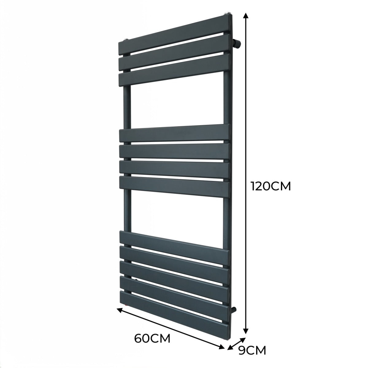 Premium Flat Panel Towel Radiator 1200x600mm Anthracite Carbon Steel 1.5mm For Bathrooms