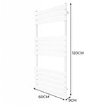 Monster Shop Premium White Flat Panel Towel Radiator 1200x600mm 1.5mm Carbon Steel Bathroom Heating Solution - Radiator