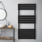 Monster Shop Premium Flat Panel Towel Radiator 1200x600 Black - Radiator