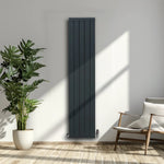 Premium Aluminium Radiator 1800mm By 395mm Anthracite Grey Flat Panel Lightweight 2.5mm Energy Efficient Home Heating by Monster Shop