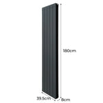 Premium Aluminium Radiator 1800mm By 395mm Anthracite Grey Flat Panel Lightweight 2.5mm Energy Efficient Home Heating by Monster Shop