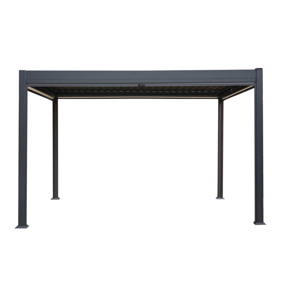 Anthracite Aluminum Pergola 3x4m LED Lights Patio