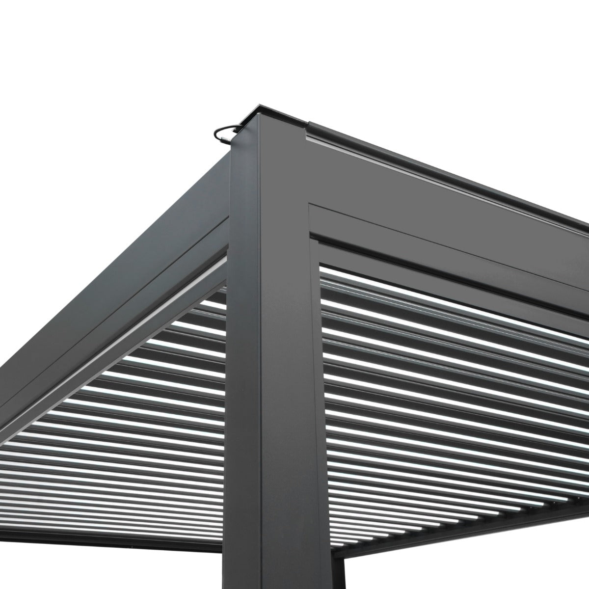 Anthracite Aluminum Pergola 3x4m LED Lights Patio