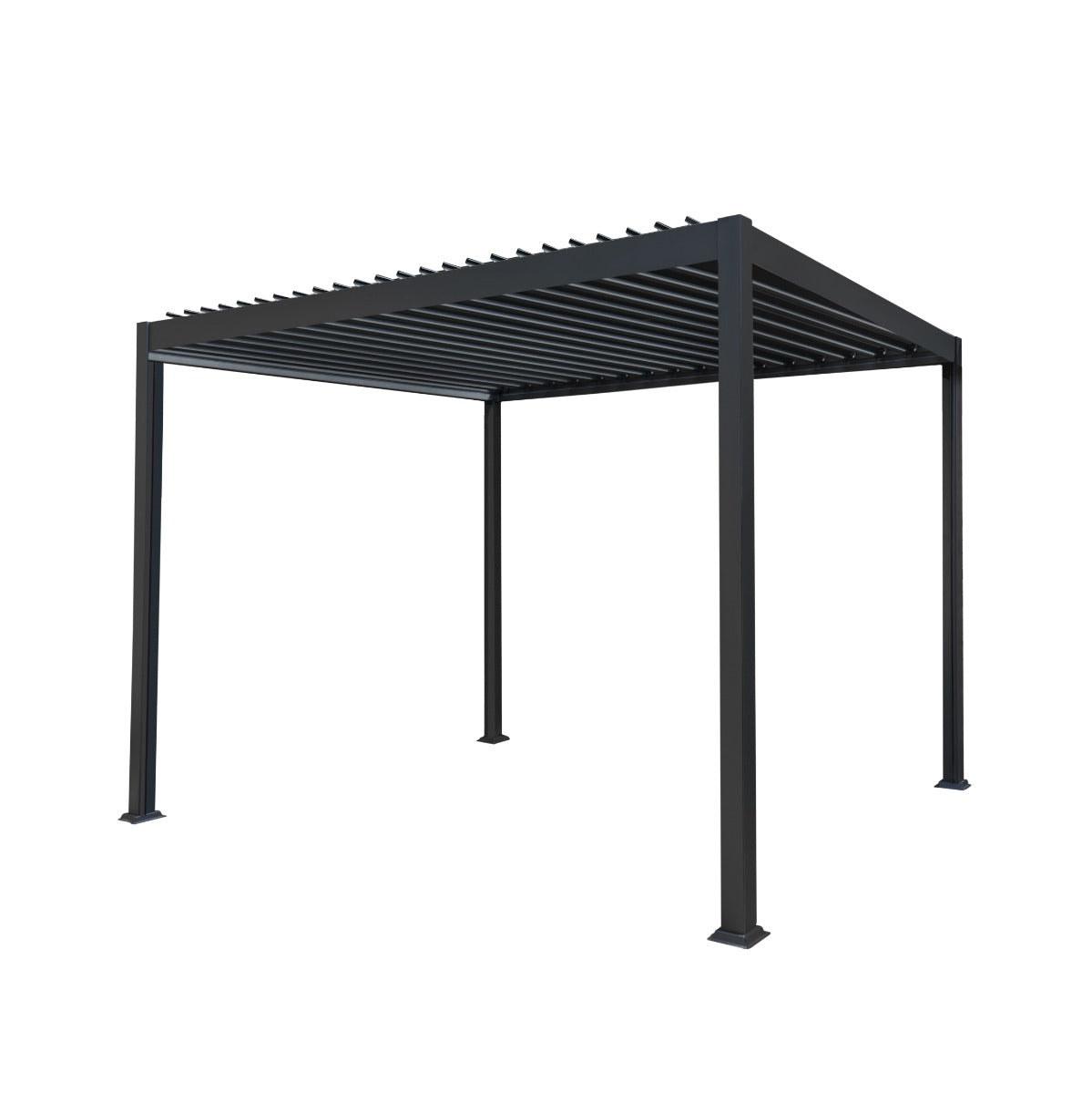 Anthracite Aluminium Pergola 3m x 3m Powder Coated Frame For Outdoor Living And Garden Spaces