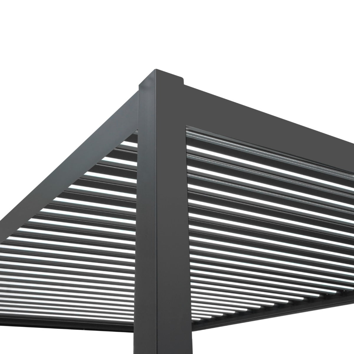Anthracite Aluminium Pergola 3m x 3m Powder Coated Frame For Outdoor Living And Garden Spaces