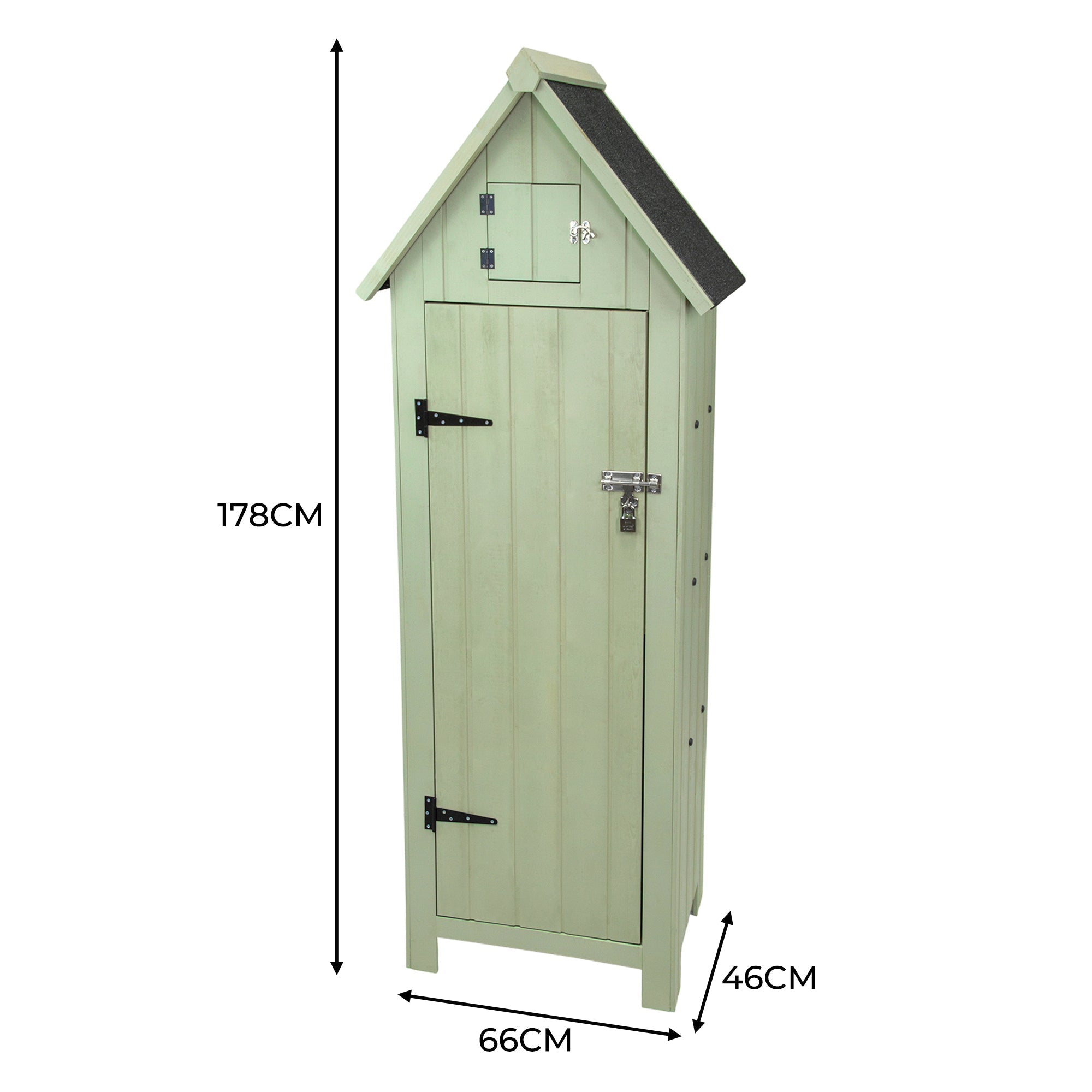 EcoWood Garden Shed Compact 6x4 Ft Interior Shelves Locking Door for Gardeners Outdoor Use