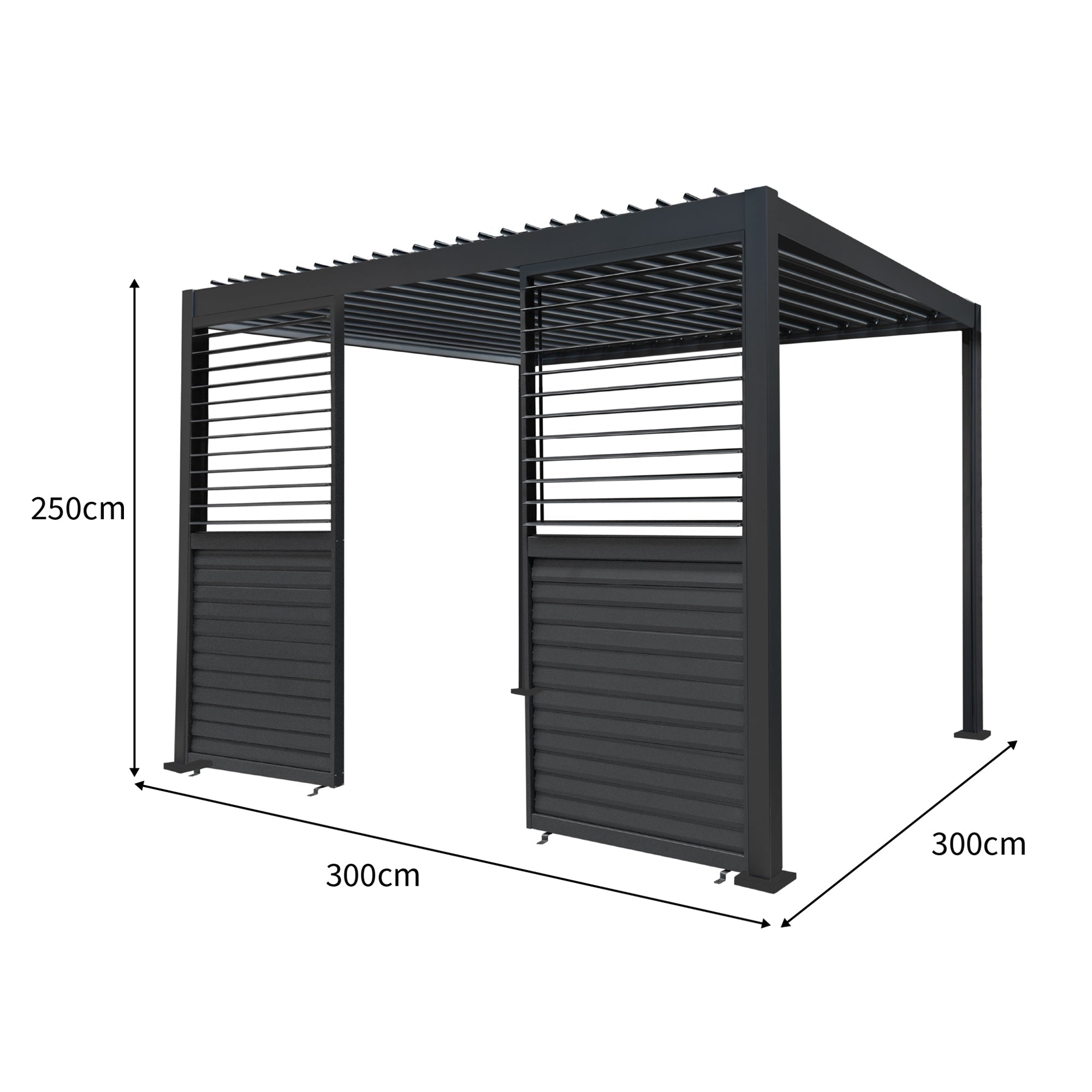 Anthracite Aluminium Pergola 3m x 3m Shutter