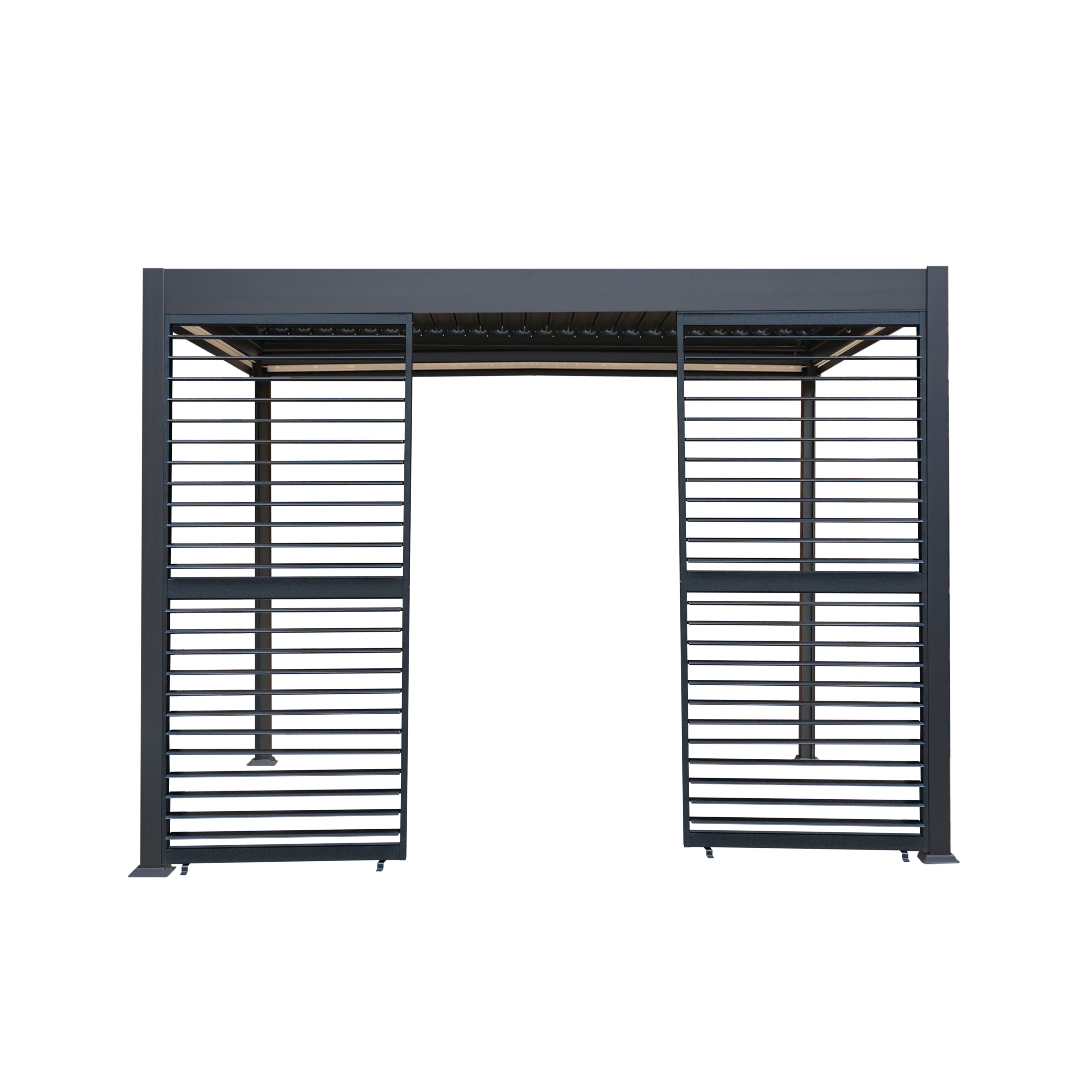 Anthracite Aluminium Pergola 3m x 3m With Blinds